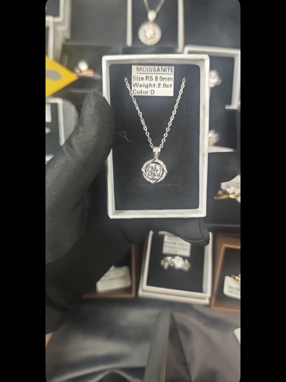 Moissanite 2kt Sterling Silver Pendant Necklace NWT $228